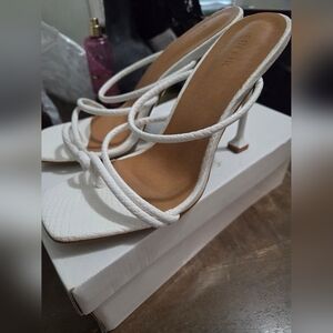 Elegant White Strappy Heels